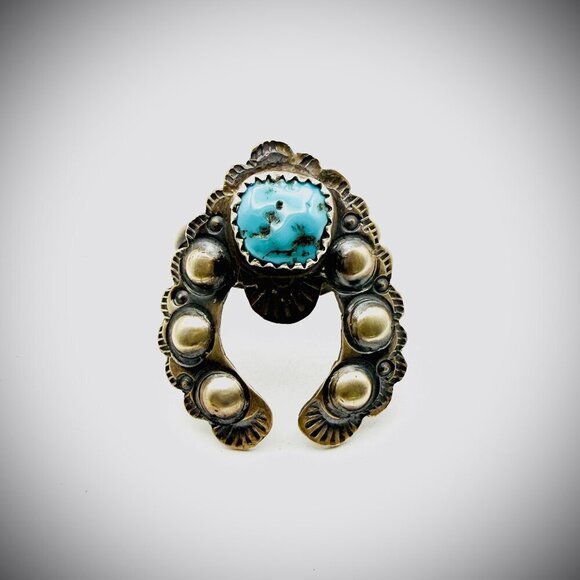 Jewelry - T. YAZZIE NAVAJO STERLING TURQUOISE NAJA RING SIZE 8.5